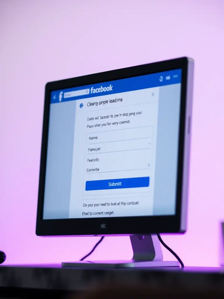A visual representation of a customized lead form integrated into a Facebook ad, highlighting its user-friendly design and high conversion rate.