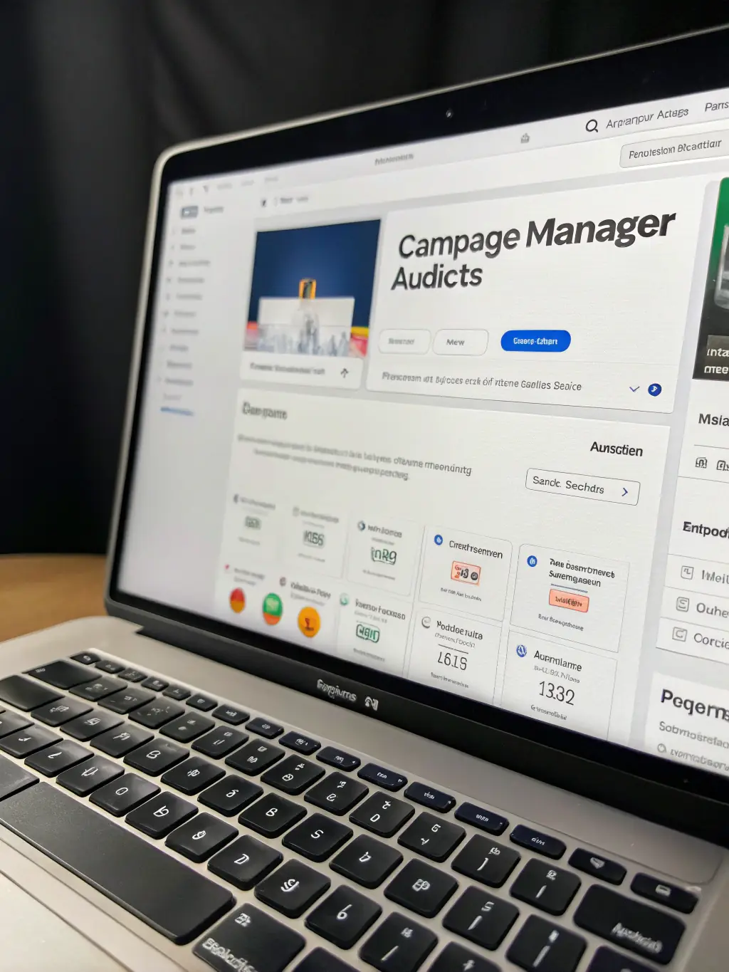 A professional graphic depicting a well-structured Meta ads campaign setup, showcasing targeting options and ad placements, used to illustrate Lili Global's Meta ads management service.