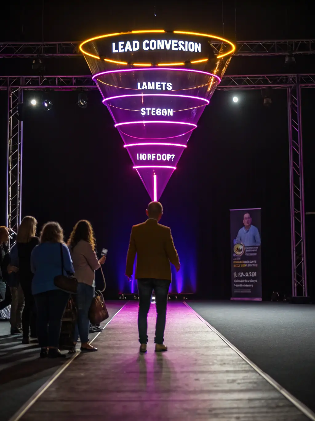 A visual representation of a sales funnel, illustrating the journey from initial lead capture to a booked appointment, used to represent Lili Global's funnel creation service.