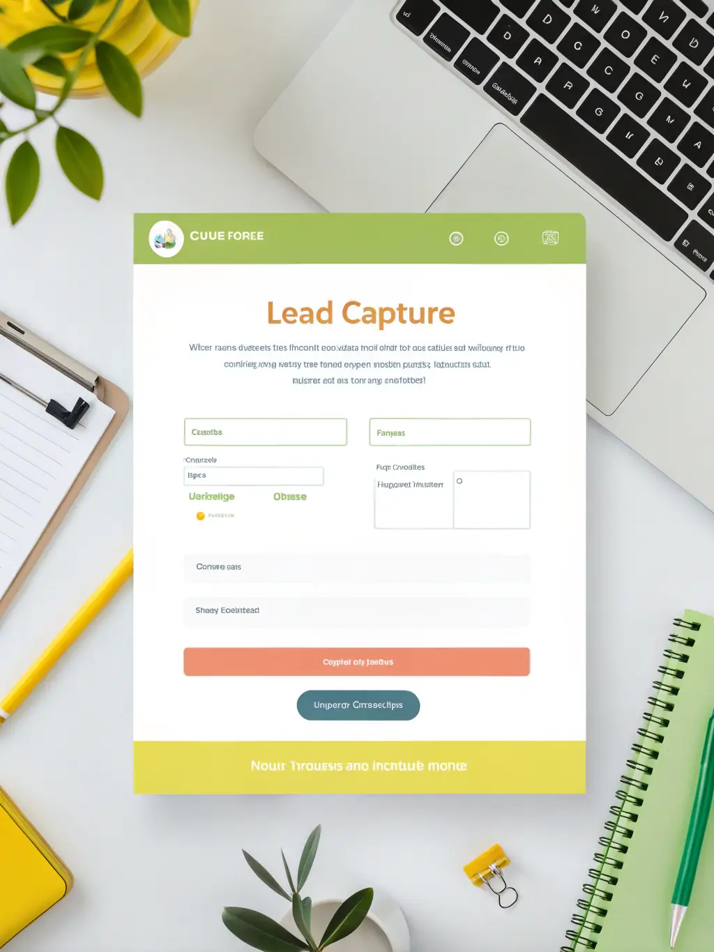 A visual representation of a high-converting lead form integrated within a Facebook ad, emphasizing the ease of use and data capture efficiency.